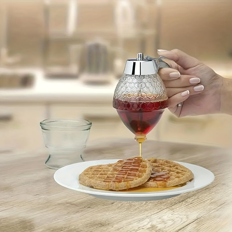 Dispensador de miel con base, ideal para jarabes, salsas y condimentos, multifuncional para cocina, apto para aceite de oliva, chocolate y leche condensada
