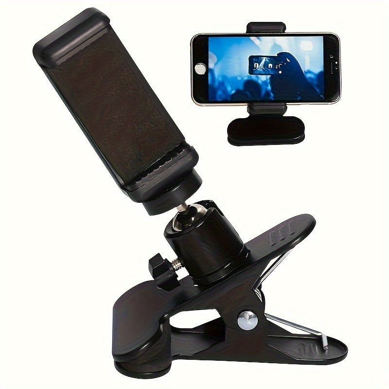 Soporte universal ajustable para auriculares de guitarra, material ABS, rotación de 360 grados, soporte para teléfono móvil para transmisión en vivo, transmisión, grabación de música, soporte de escritorio