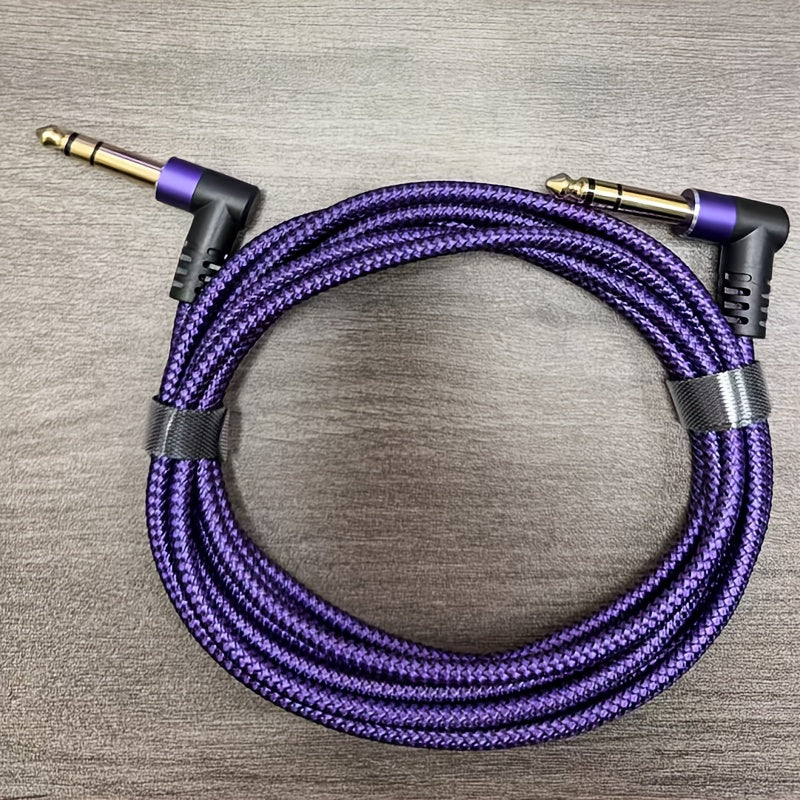 Cable de audio LUTREE6.5 macho a macho TRS para amplificador de potencia equilibrado de dos canales. Cable de conexión de audio en ángulo doble extremo universal Eid Al-Adha Mubarak.
