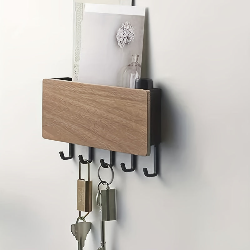1 Pieza, Caja De Almacenamiento Simple Y Creativa, Gancho De Pared Para Llaves, Gancho De Almacenamiento De Madera, Gancho Colgante De Puerta Trasera, Organizador De Pequeños Objetos De Entrada, Decoración Del Hogar, Artilugio Doméstico