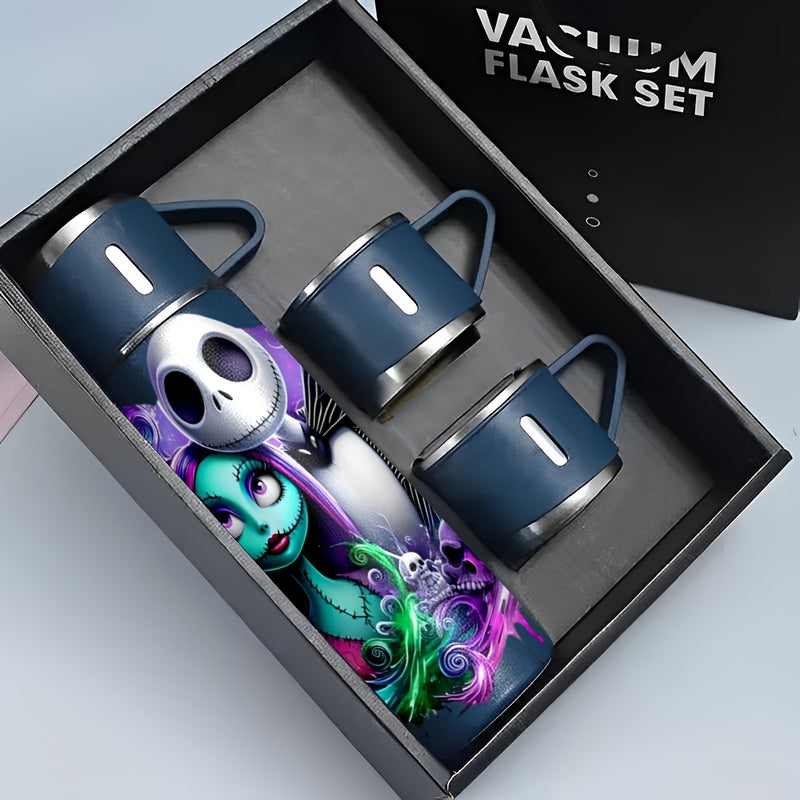 Juego de TAZAS AISLADAS DE ACERO INOXIDABLE de 17 oz Disney La Noche del Terror Antes de Navidad - A prueba de fugas, sudor y salpicaduras, termo para bebidas frías y calientes, ideal para exteriores, escuela y oficina. LHB03211