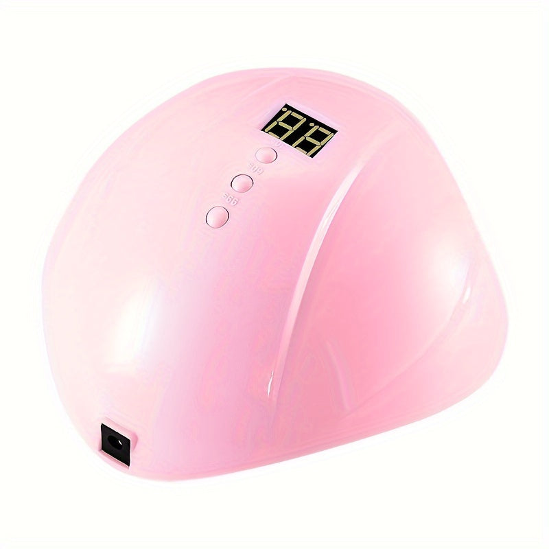 12 luces LED, temporizador inteligente USB, no negro, lámpara de esmalte de uñas, fuente de luz dual, lámpara de manicura LED rosa.