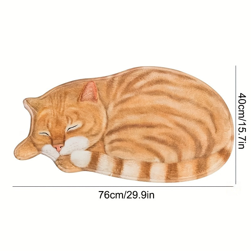 1pc Alfombra de Suelo con Patrón de Gato Lindo, Absorbente y de Secado Rápido, Alfombra de Suelo Antideslizante y Súper Suave para la Puerta de Entrada, para Baño, Dormitorio, Cocina y Sala de Estar, Suministros de Baño Ideales, Decoración del Hogar