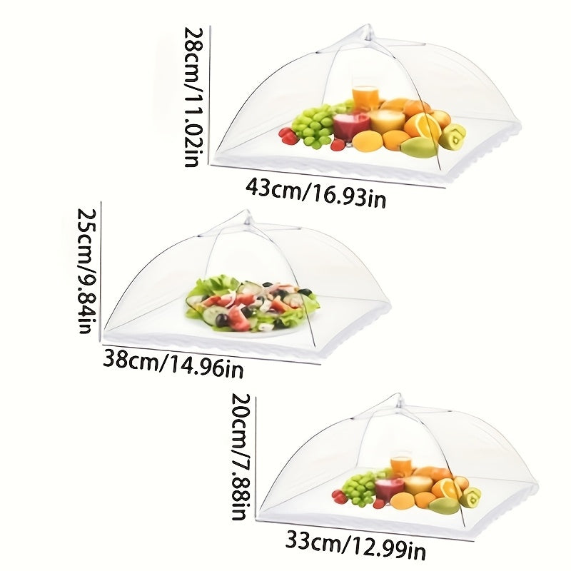 1pc Cubierta de Alimentos Plegable Transparente - Protector de Malla de Múltiples Tamaños para Exteriores y Cocina, Red Antimosquitos y Anti-Moscas para Frutas, Verduras y Más, Esenciales para Picnic|Diseño Transparente|Accesorio de Cocina Duradero, Prot