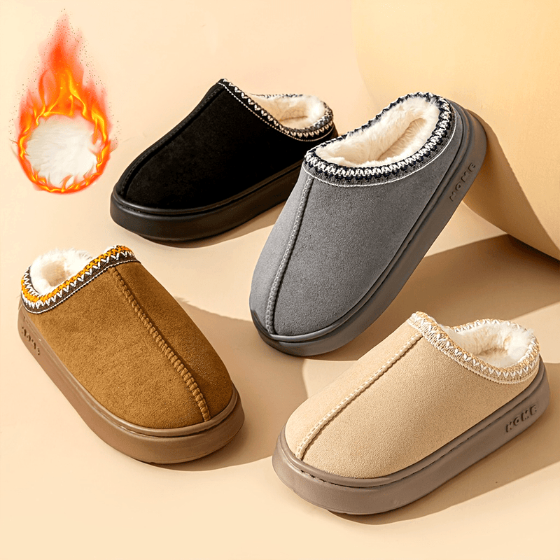Zapatos Universales de Invierno para Mujer, Calzado Cálido con Suela Suave y Forro Peludo, Plantilla Gruesa de Tela EVA, Ideales para Interior/Exterior, Diseño Clásico y Económicos, ¡Regalo Perfecto!
