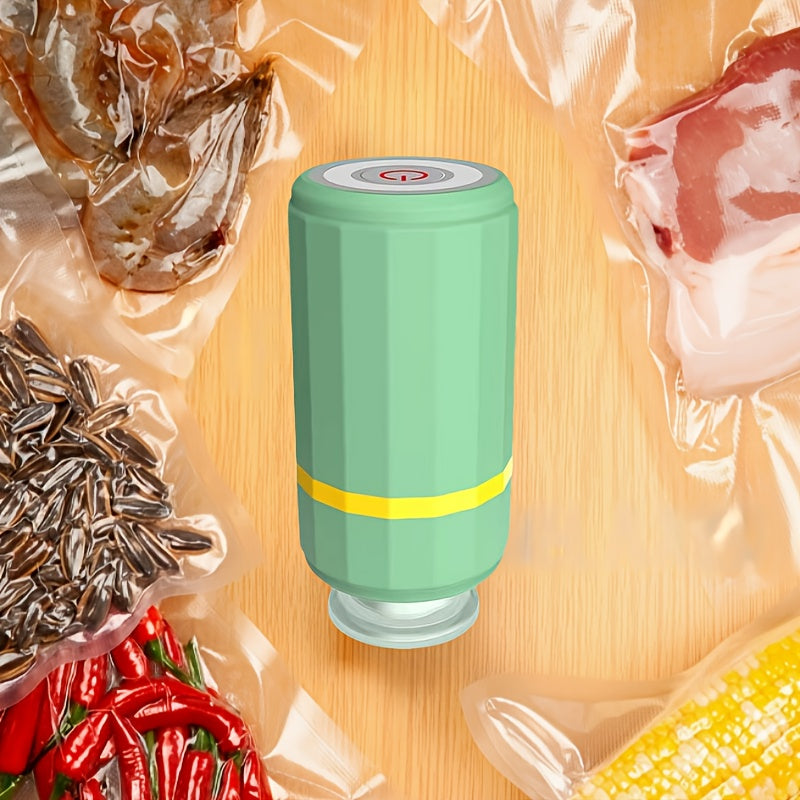 Mini sellador de vacío portátil - Carga USB recargable, carga rápida, doble uso para almacenamiento seco y húmedo, ideal para la conservación de alimentos, hogar, viajes y uso al aire libre, esenciales de viaje | Máquina de sellado compacta | Construcció