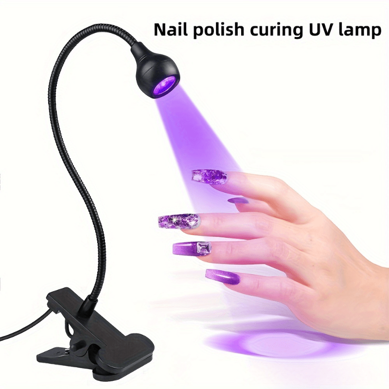 1 lámpara de esmalte de uñas ultravioleta LED - Tubo metálico flexible, secador de gel mini USB para mani DIY, accesorio de dormitorio y escritorio, regalo perfecto para Navidad y cumpleaños, cuidado de uñas | Lámpara de uñas moderna | Diseño compacto, l
