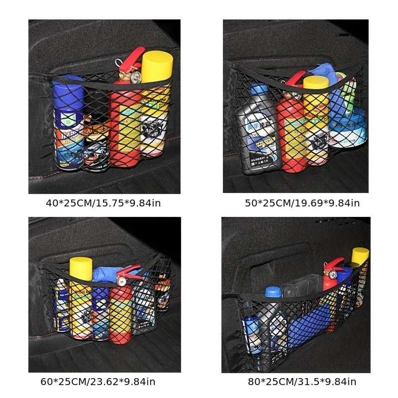 Organizador universal para respaldo de asiento de coche, malla elástica para asiento de maletero, pegatina mágica para fácil almacenamiento y limpieza, accesorios para coche, 1 ud.
