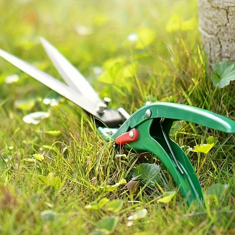 Tijeras de césped ergonómicas de acero al carbono - Tijeras de jardín de alta precisión con cuchillas de acero inoxidable, cortacéspedes manuales duraderos para jardinería en casa, diseño contemporáneo, no necesita electricidad, cortacéspedes para patio,