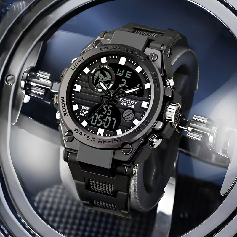 Reloj electrónico multifuncional, moderno para adolescentes, reloj despertador luminoso impermeable con cronómetro, fecha y diseño deportivo casual