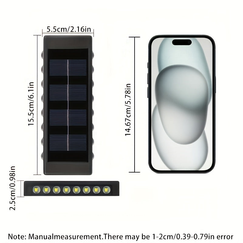 4 o 6 piezas de lámparas solares para pared - 16 luces LED solares para exteriores, fácil instalación, ideal para decoración de jardín, entrada y balcón, batería de níquel con carga solar, luz para pared exterior | lámpara de pared moderna | lámpara con