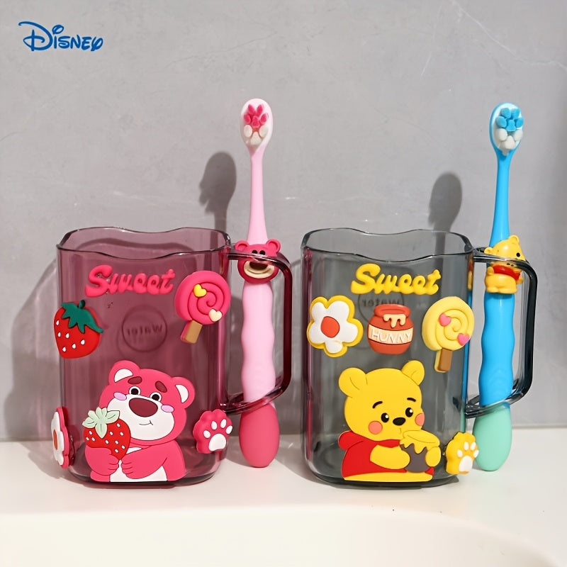 1 cepillo de dientes Disney de Minnie y sus amigos con vaso, diseño lindo y sencillo, resistente a caídas, ideal para viajes, fiestas, vacaciones y cumpleaños