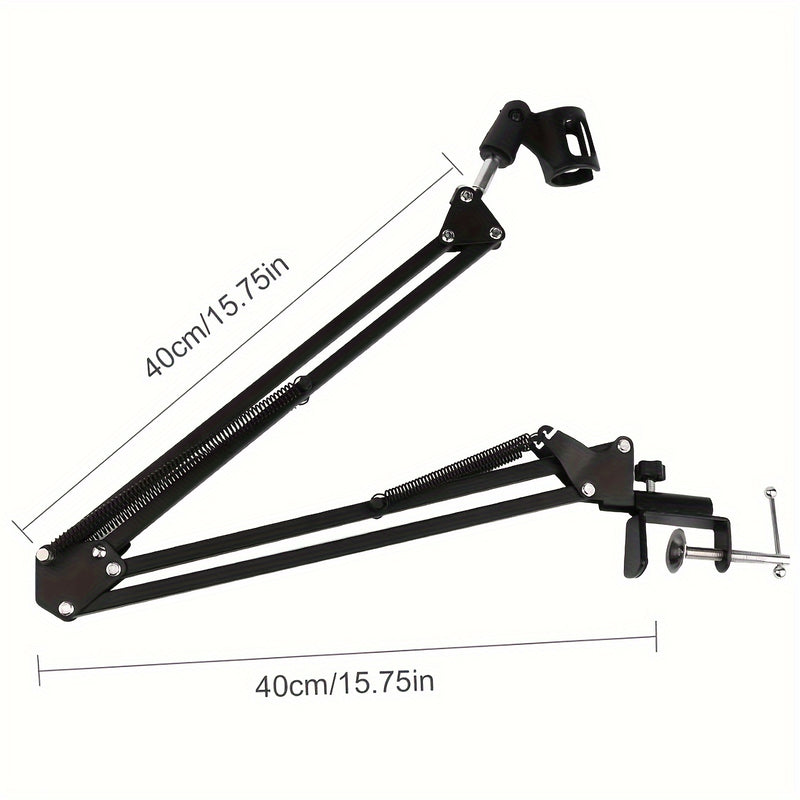 Soporte de Micrófono de Suspensión Ajustable Bomaite con Filtro Pop - Conector XLR, Construcción de Hierro