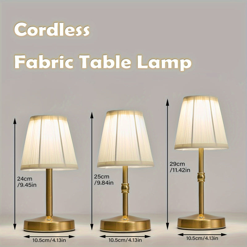 Lámpara de mesa LED inalámbrica con atenuador, batería recargable incorporada, brillo de 2 niveles, lámpara de mesa de patio, lámpara de noche de cabecera, luz ambiental para restaurantes, latón antiguo