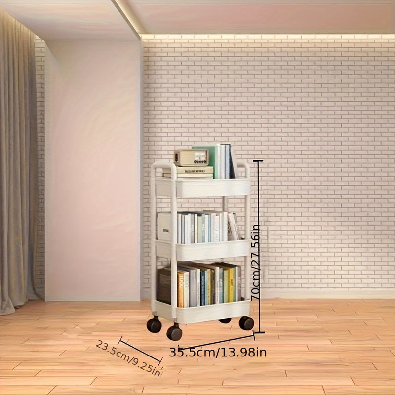 Carrito de Almacenamiento Rodante Multinivel FUXUEFENG - Organizador de Plástico Blanco Versátil para Cocina, Baño y Dormitorio, Regalos de Navidad, FUXUEFENG