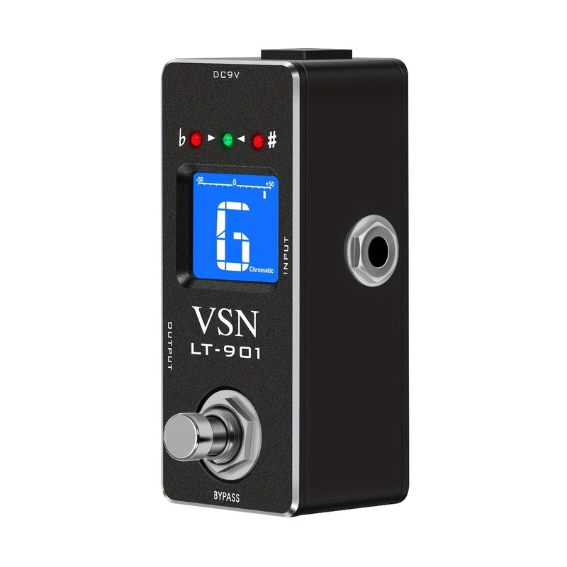Pedal de afinador VSN, Pedal de afinador cromático con indicador de tono para guitarra eléctrica y bajo True Bypass
