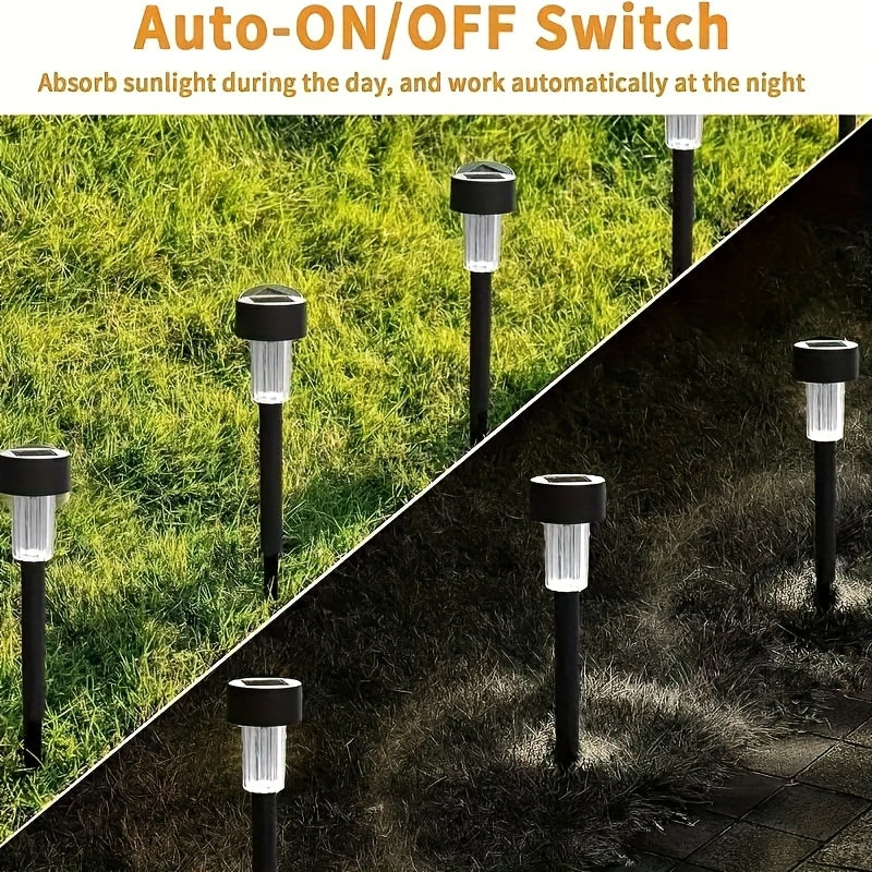 10 Luces Solares para Jardín - Iluminación Exterior Eficiente con Sensor de Luz, Ideal para Jardines, Villas, Caminos, Céspedes, Patios y Aceras