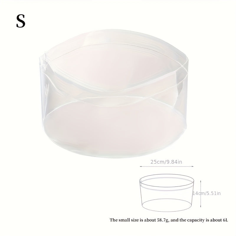 1pc Cubeta Portátil Plegable, Lavabo para Pies, Cubo de Agua Transparente, Recipiente para Pesca, Bandeja Colapsable, Cuenco para Ropa y Cara, Ideal para Viajes, Excursiones y Camping