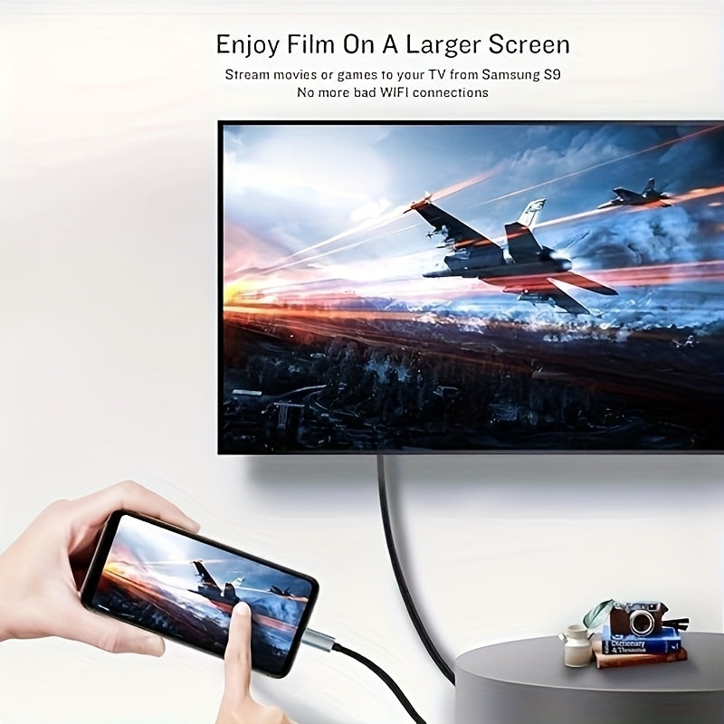 Cable adaptador USB-C a HDTV 4K, transferencia de datos de alta velocidad a 30Hz, duradero y portátil, para MacBook Pro/Air, iPad Pro/PixelBook, XPS, Galaxy y más - No requiere carga, adaptador de red
