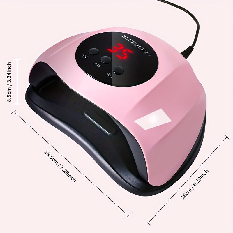 Lámpara de uñas LED con 3 configuraciones de temporizador, sensor automático, 24 fuentes de luz doble, alimentada por USB, sin fragancia - Ideal para secar uñas rápidamente en un salón de belleza en casa, lámpara de secado de uñas|Pantalla LED vibrante|C