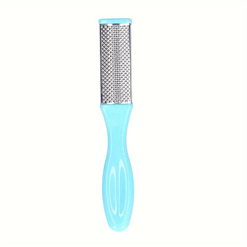 1pc Herramienta de Pedicura de Acero Inoxidable - Raspador Exfoliante para Pies y Manos con Mango Ergonómico Azul Claro, Removedor Manual Beige Claro, Sin Batería Necesaria, Esencial Duradero para Hogar y Viaje, Diseño Elegante, Construcción Robusta, Cui