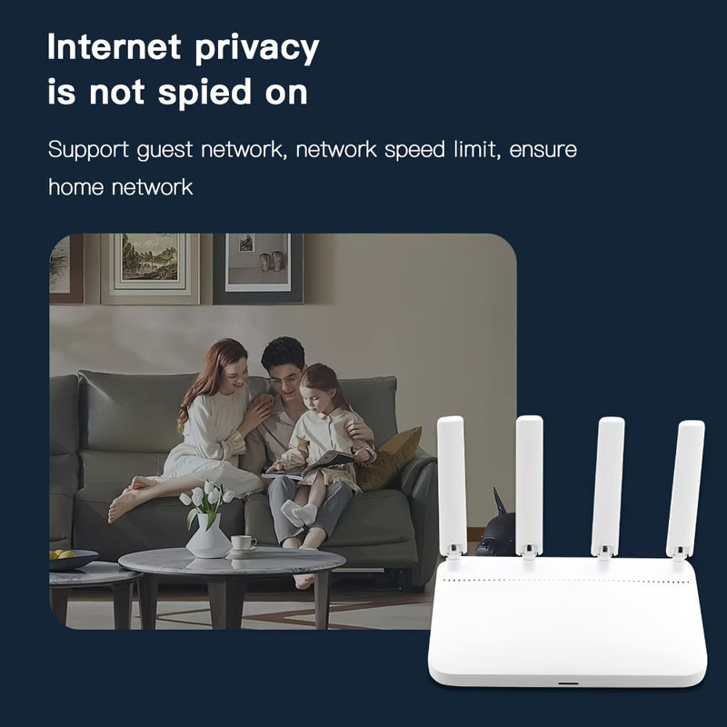 Ruta de doble banda AX1800, con 4 puertos Ethernet - WiFi de alta velocidad de 5GHz, admite hasta 32 dispositivos, compatible con EasyMesh, alto rendimiento, gran ganancia, alta sensibilidad de recepción, amplio ancho de banda, baja latencia, alta densid