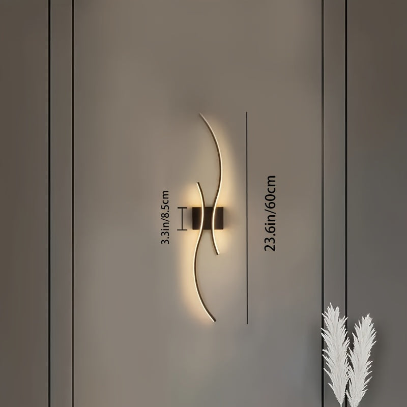 Luminaria de pared LED ajustable moderna - 3 niveles de brillo, aplique de metal para comedor, café, hotel, sala de fiestas, sala de estar, oficina y centro comercial - Perfecta para pasillos, escaleras y corredores, Luminaria de pared LED, montaje semi