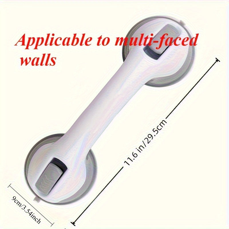 Manija de ducha de seguridad antideslizante con mejoras de succión mejorada, diseño duradero de plástico, no requiere batería ni energía, adecuado para azulejos, vidrio y superficies duras, asistencia de equilibrio, accesorios de baño.