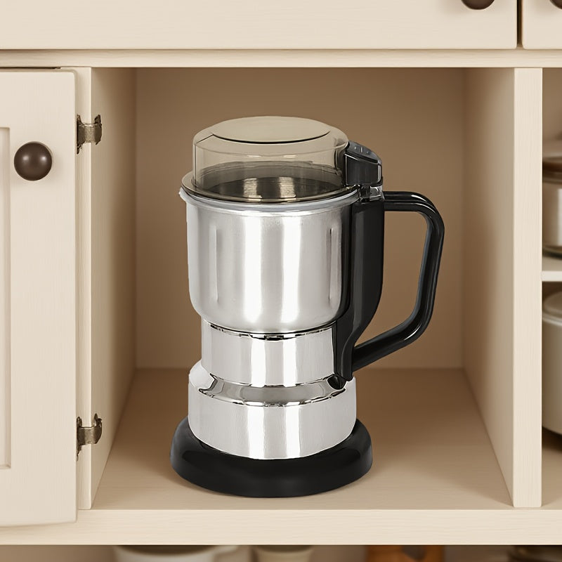 1 pieza, molinillo eléctrico de 110V de estándar americano, acero inoxidable, hojas potentes, moler café y especias con una sola toque, capacidad grande, fácil de quitar y ahorrador de tiempo.