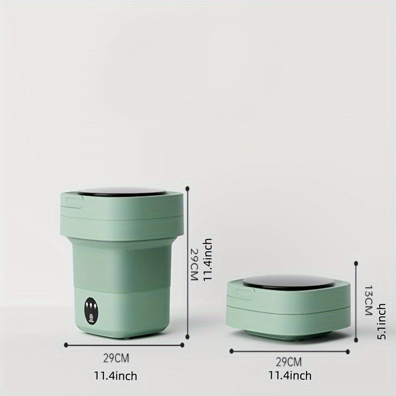 Lavadora Plegable Compacta de 8L - Portátil, Cubo de Lavandería de Alta Capacidad para Ropa Interior y Calcetines, Limpieza Automática, Ideal para Dormitorios y Espacios Pequeños