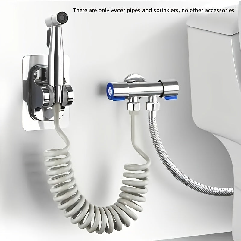 Kit de Ducha Manual de Acero Inoxidable con Manguera de 4.8 Pulgadas y Soporte de Pared - Boquilla Autolimpiable, Impermeable y Resistente, Ideal para Baño, Aseo de Mascotas, Diseño Moderno | Estructura Duradera, Accesorio para Ducha