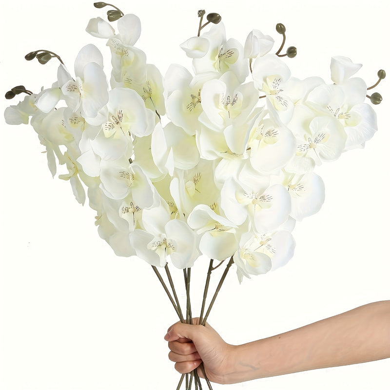 Conjunto Elegante de 6 Guirnaldas de Orquídeas Artificiales - Orquídeas Mariposa para Decoración del Hogar y Bodas, Regalo Perfecto para San Valentín, Día de la Madre, Navidad y Año Nuevo, Flor de Lan, Decoración de Patio