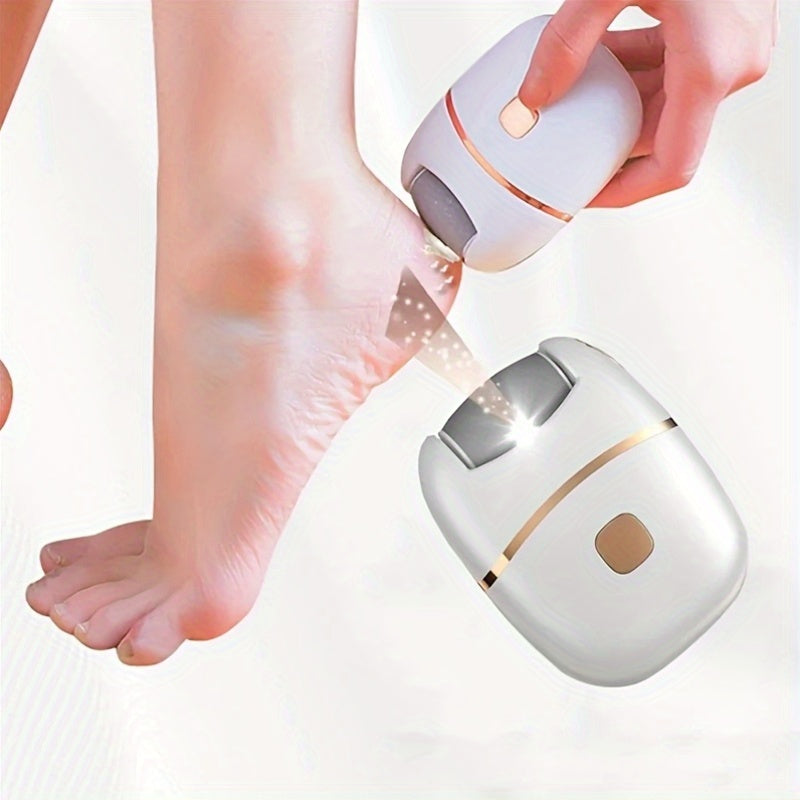 Afilador eléctrico de pies recargable - Herramienta de pulido sintética gruesa con carga USB, mango ergonómico y diseño compacto para uso doméstico, pedicura, cuidado de pies - Fomenta un desarrollo saludable, accesorio de pedicura, estética moderna, cue