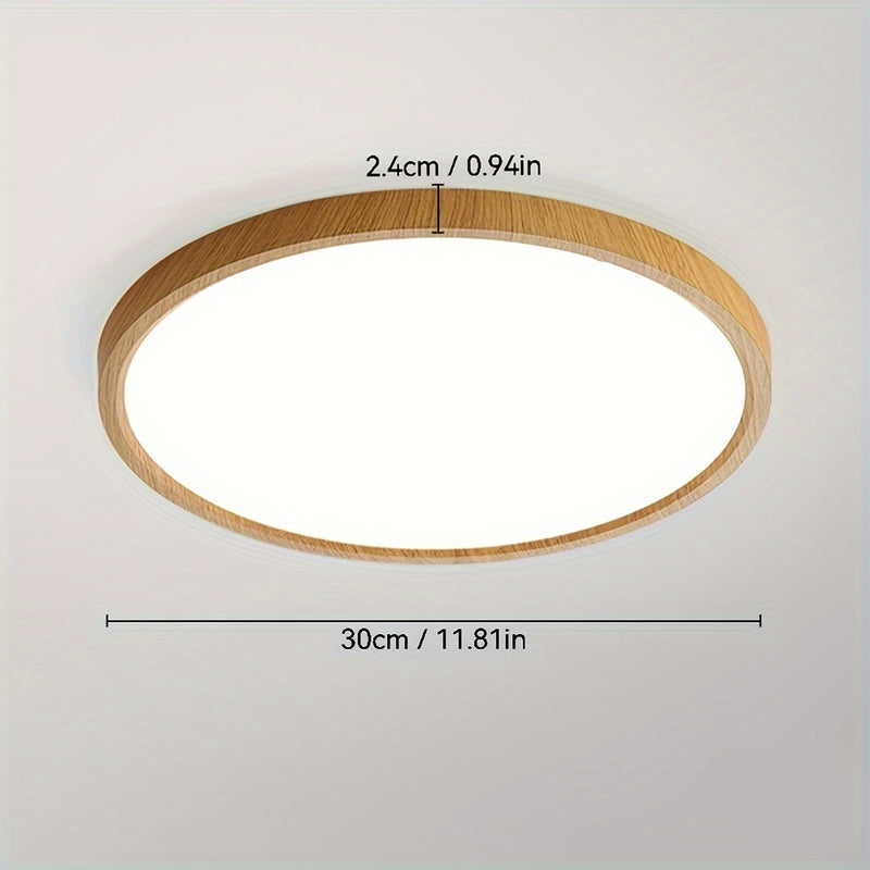 Luz de techo LED redonda de acrílico moderna LYOOWNG, iluminación rústica de granja regulable, 110V-240V con montaje en techo cableado para sala de estar, cocina, dormitorio, baño - Incluye hardware de instalación