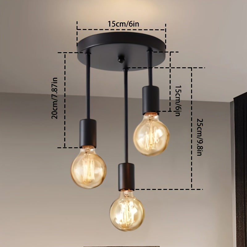 1pc Lámpara Colgante de Oficina Vintage, Base de Bombilla E27 Estilo Medio Siglo para Sala de Reuniones, Salón y Cocina (Bombilla No Incluida)