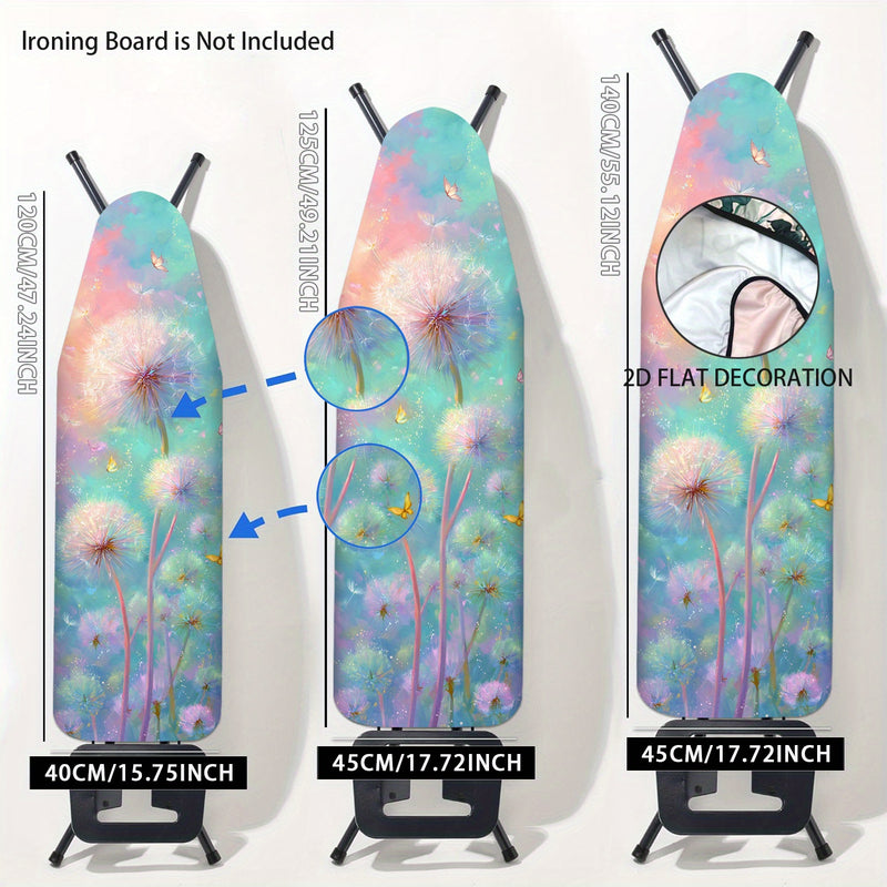Fundas Lavables para Tabla de Planchar con Diseño Floral Pastel - Sin Necesidad de Tabla de Planchar, Ajusta a la Mayoría de las Mesas Estándar, Fácil Instalación en Rosa, Verde y Azul Morado - Accesorio de Lavandería para el Hogar, Esenciales Domésticos
