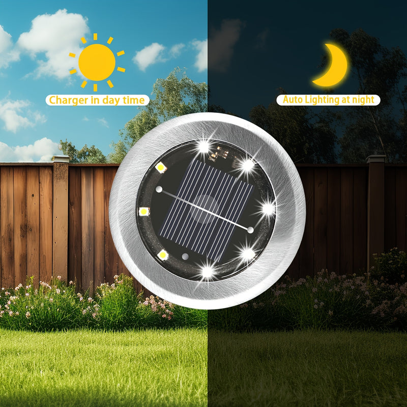 Paquete de 8 Luces Solares Exteriores LED para Jardín/Patio/Sendero con Sensor Automático de Brillo Inteligente