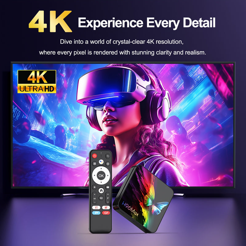 H96 MAX RK3518, caja de TV inteligente con Android 14.0, 4K@60Hz, WiFi 6 y BT 5.4, HDR10, Google Voice, Chromecast, navegador, puertos USB y Ethernet, enchufe de 110-220V, diseño compacto para cine en casa, transmisión de medios, reproductor de medios mo