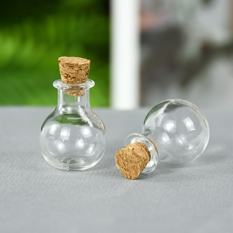 30 piezas de botellas de vidrio miniatura con tapa de corcho - Estilo bohemio, transparente, suministros de botellas de deseo DIY para bodas, cumpleaños y fiestas, solo lavado a mano, decoración de fiestas | Estilo bohemio | Acabado brillante