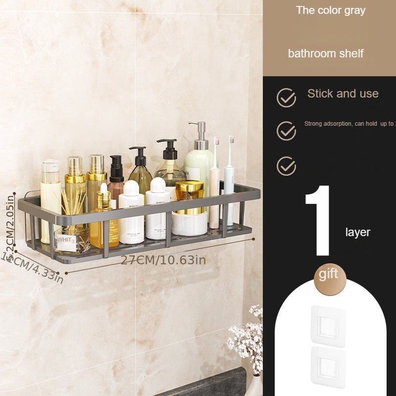 Organizador de Baño Sin Taladro - Estante para Ducha Resistente con Múltiples Niveles, Almacenamiento Ahorrador de Espacio para Baño y Tocador - Fácil Instalación, Solución Moderna de Organización, Estanterías Montadas en la Pared, Plástico Elegante y Fá