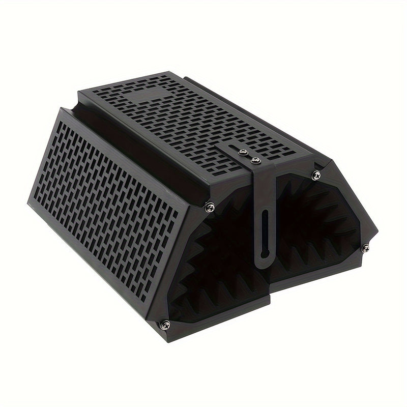 Filtro antipop de espuma de alta densidad para micrófono de metal de 5 paneles ePathChina, plegable, compatible con roscas de 3/8" y 5/8", negro, para estudio de grabación y transmisión en vivo
