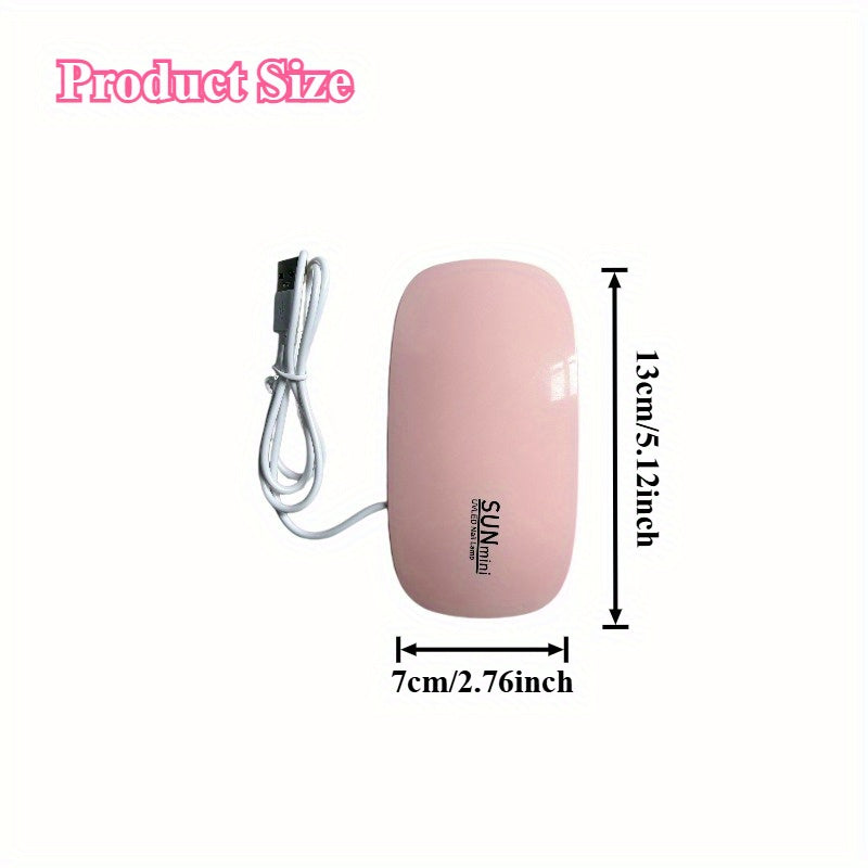 1pc Mini Lámpara LED para Uñas - Luz de Gel con Detección Rápida, Secador Compacto para Hogar/Salón Profesional, Rosa Suave, Sin Adaptador/Batería Necesaria, Herramienta Portátil de Cuidado de Uñas