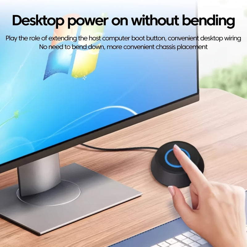 TEUCER X3 luz LED de computadora de escritorio conmutador de alimentación, con cable de 1,8M para extensión de botón de alimentación externa para placa base de PC.