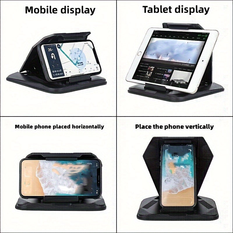 Soporte para teléfono de coche, tableta, navegación, consola central, pantalla horizontal y vertical, base universal, clip de soporte multifuncional.