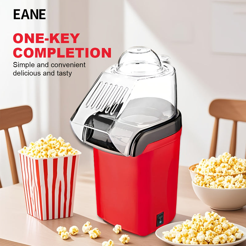 Maquinilla Automática de Palomitas Mini, Calentamiento por Turbina de Aire en Plástico, Eléctrica para Uso Doméstico, Operación con un Toque, Sin Necesidad de Aceite, Compatible con Enchufes US, Alimentación 110-130V - Ideal para Ver Películas y Series