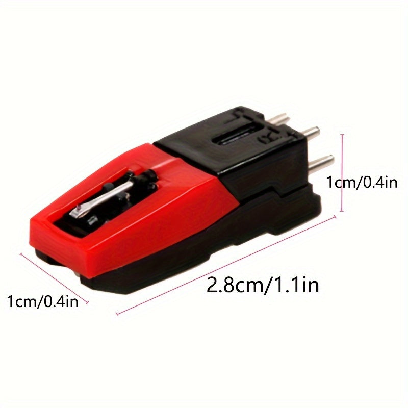 Conjunto de 4 cápsulas giratorias universales con agujas de diamante - Compatible con tocadiscos de vinilo - No requiere alimentación, construcción duradera de ABS, cabeza de cápsula de cerámica rubí para discos de 33 1/3, 45, 78 RPM - Incluye soporte de