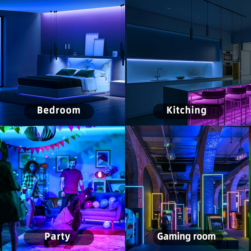 Tira de luces LED para decoración de habitación, con conexión USB 5V, 1m/3.28ft-5m/16.4ft, luces inteligentes con control remoto de 24 teclas, fácil instalación, ideal para dormitorio, escaleras y cocinas