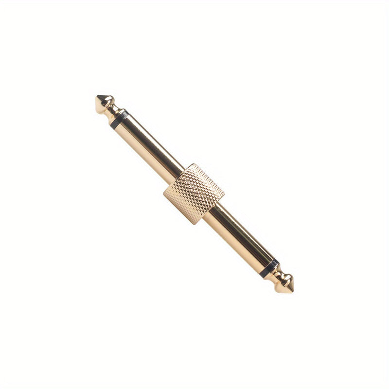 Acoplador para pedales de guitarra profesional, conector TS recto de 1/4 de pulgada para unir pedales de efectos, acabado dorado