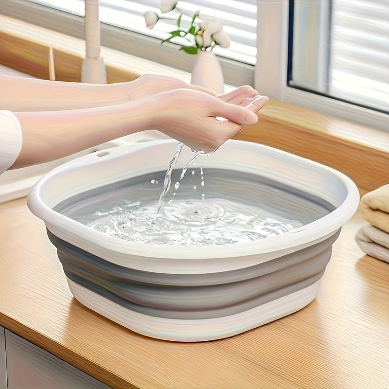 Fregadero de silicona plegable y portátil - Gran capacidad, duradero y ligero para cocina, camping, RV, baño de mascotas y pies - Diseño que ahorra espacio, fácil de almacenar y limpiar, uso en todas las estaciones, solución para fregadero de cocina, alt