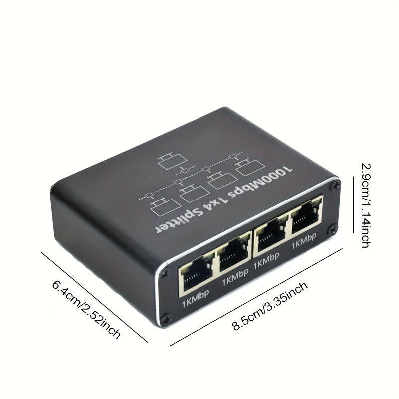 Conmutador Ethernet Gigabit LEINSIS / Adaptador de Red - Router de 4 Puertos con Alimentación USB, Puertos RJ45, Auto-Negociación y MDI/MDIX, Compatible con Cables Cat5/5e/6/7/8, para Oficina en Casa, Gaming, Streaming - Diseño Compacto, Hub de Red Domés